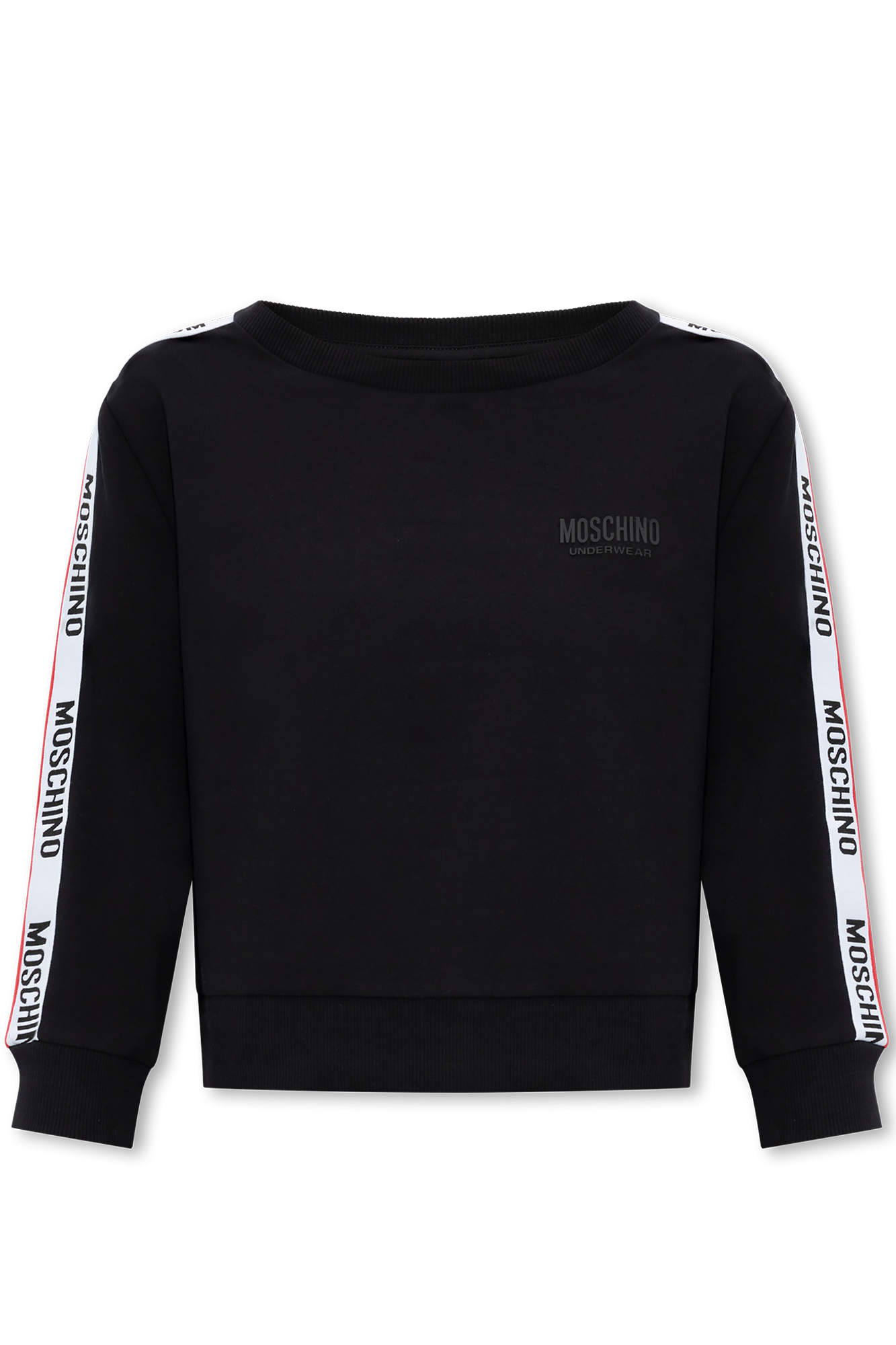 Moschino logo discount tape sweatshirt womens